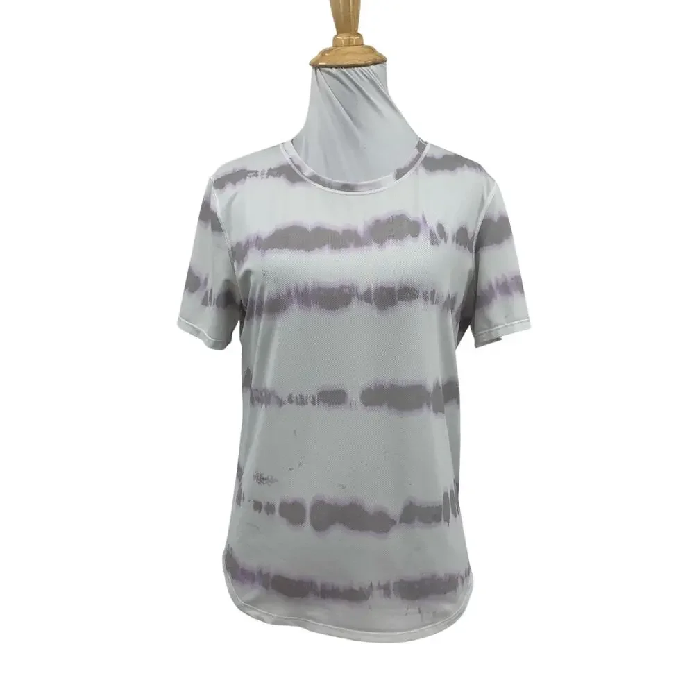 Lululemon T Shirt Womens 6 Multi High Neck Running and Training Tie Dye Drop Cut